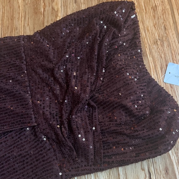 Windsor Brown Sequin Strapless Mini Dress - Picture 5 of 7